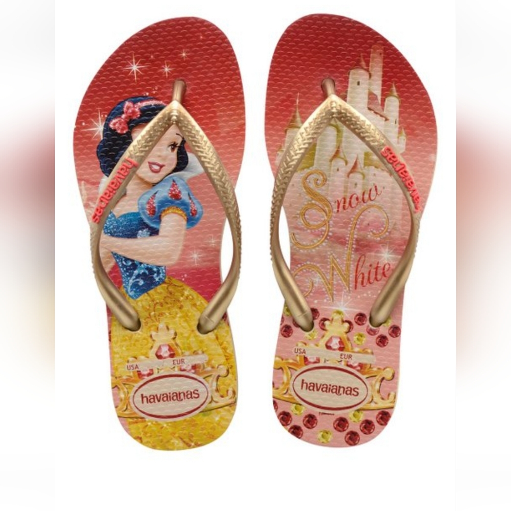 NEW * HAVAIANAS SNOW WHITE FLIP FLOPS SIZE 11/12